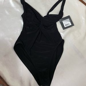 NEW Norma Kamali one piece black swimsuit womens S black